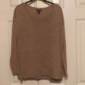 Taupe w/ subtle gold stripe sweater tunic